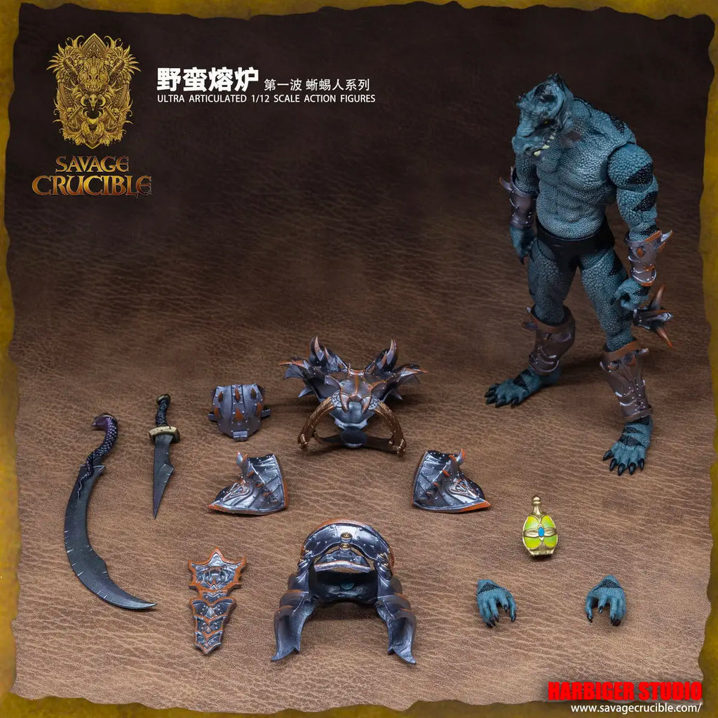2024 New Sale 1/12  Pvc Savage Crucible Lizard Man Anime  Series Action Figures Models Desktop Decoration Gift For Boys