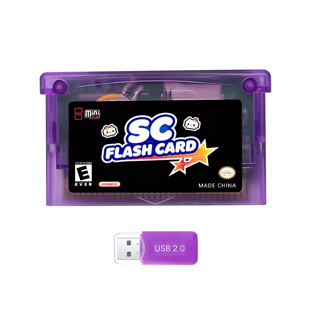 DGETG SCFW V2.0 GBA Flash Cart 5000+ Retro Games RTC 1M Flash NES Compatible with GBC GB NES DS Includes 8G TF Card