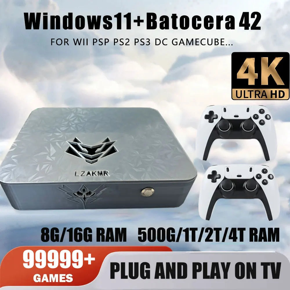New Upgraded CPU Dual System Win11 2T/4T ROM Game System AK1 Pro Game Box 99999+ Games For PS2 PS3 WII SS GAMECUBE Sega Saturn