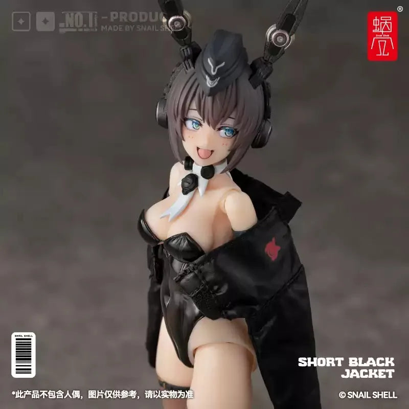 【IN STOCK 】Original 1/12 scale mech doll universal black short jacket. Compatible with 6-inch action figure Erin the bunny girl.
