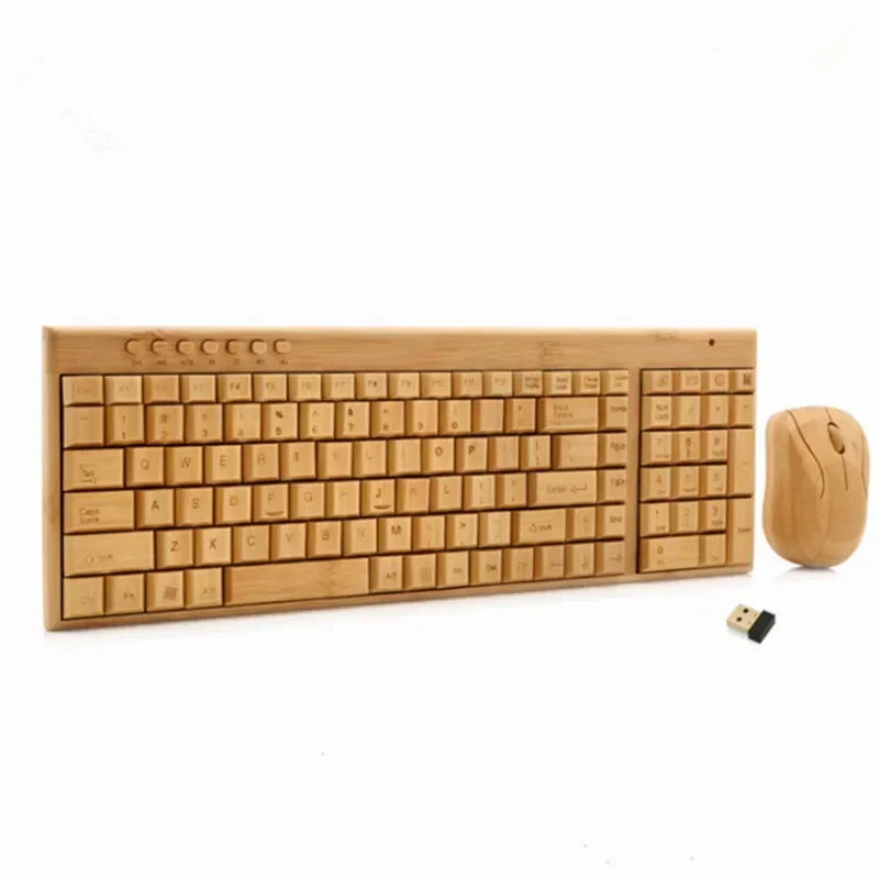 Best selling Wooden keyboard and mouse,Wired Bamboo Keyboard and mouse, Bamboo Wireless Computer Keyboard