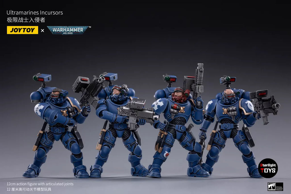 JOYTOY Warhammer 40K Ultramarines Incursors 4PCS Toys Model Ornaments Collection Ornaments 1/18 Action Figure