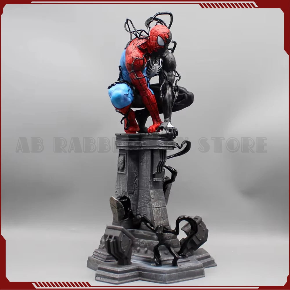 40cm Venom Spider Man Anime Figures Luminous Spiderman Figurine Collection Statue Desk Decoration Marvel Birthday Gift For Kids