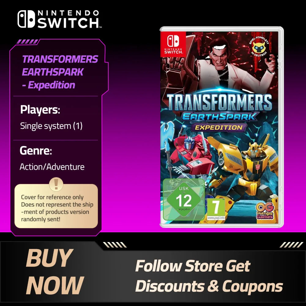 TRANSFORMERS: EARTHSPARK - EXPEDITION- Nintendo Switch Game Card Games Cartridge Physical Card support TV Tabletop Handheld Mode