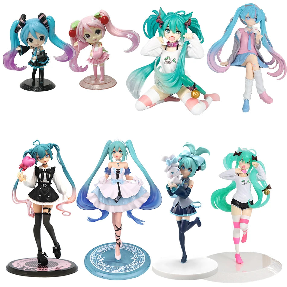 21 cm Sexy Girl Miku Anime Figur Mode Subclture Miku Actionfigur Weihnachtsgeschenk PVC Sammlung Modell Puppenspielzeug