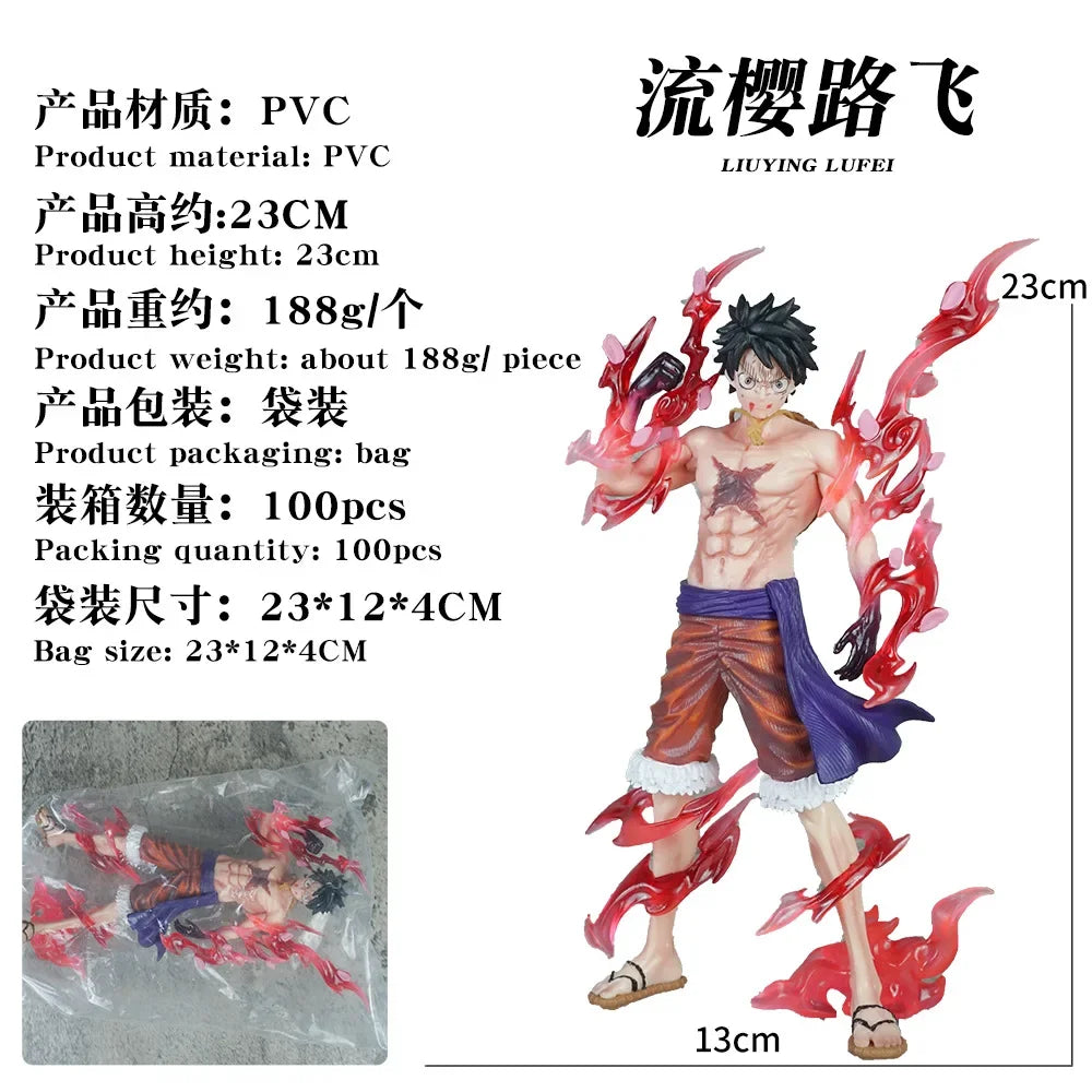 One Piece Luffy Model Anime Figures Monkey D. Luffy Flowing Cherry Action Figures PVC Anime Collection Doll Kids Toys Gift