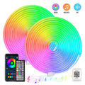 30m/20m RGB LED Neon Lights, Smart App Remote Control, Waterproof Music Sync Color Changing Rope for Bedroom Living Game Gift