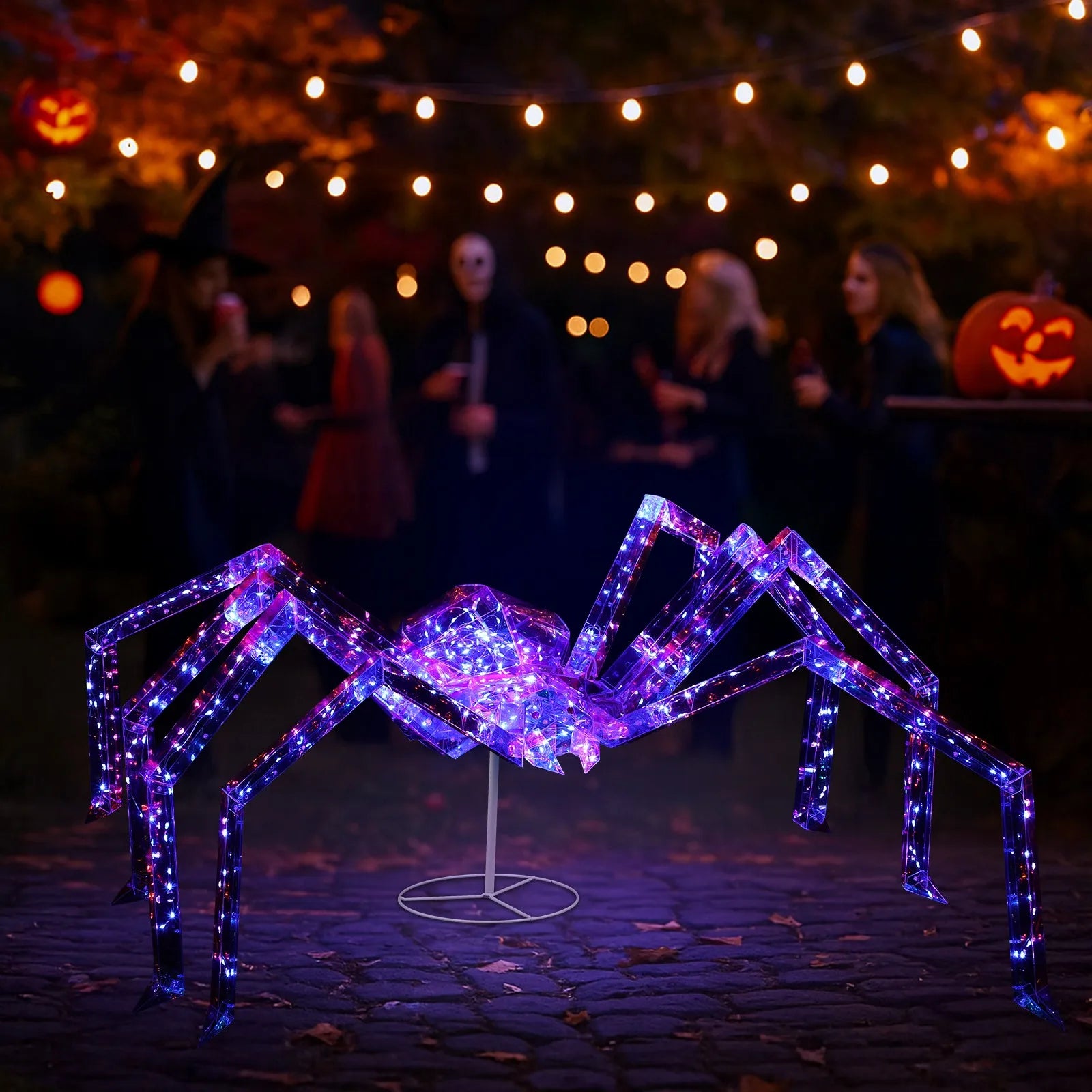 In/Outdoor 3 FT Halloween Light Up Iridescent Spider Holiday Party Decoration