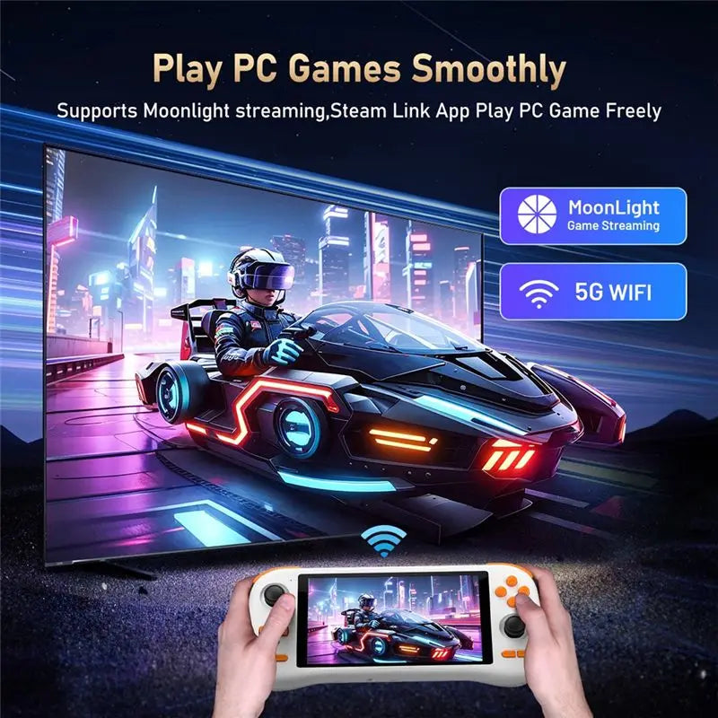 A25P K56 Handheld Video Game Console 5.5" Touch Screen Android 14 WIFI5 50 Emulators For PS1/For PSP/DC/SS Retro Game Player C
