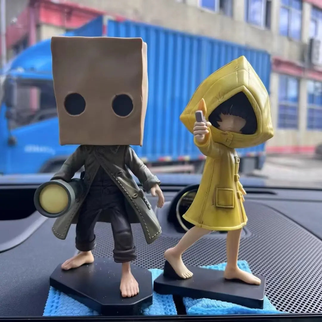 17CM Anime Gam Little Nightmares mono Figure Carton Headdress Horror Game Six Model Toy Doll Standing Position Aciton Figure PVC