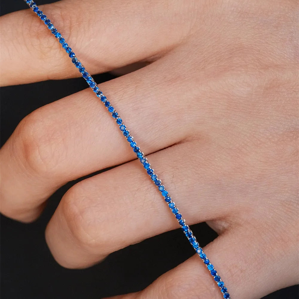 Shelly Real 18K Solid Yellow White Gold AU750 Jewelry Natural Diamonds Gemstone Ruby Colors Rainbow Sapphire Bracelets for Women