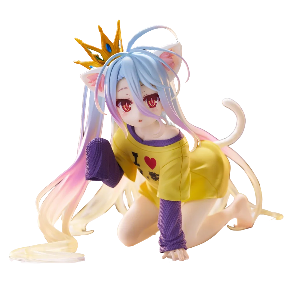 Original Genuine NO GAME NO LIFE 13cm Shiro Action Figure Figurine Collection Model Toy Kawaii Doll Desktop Decoration Gift