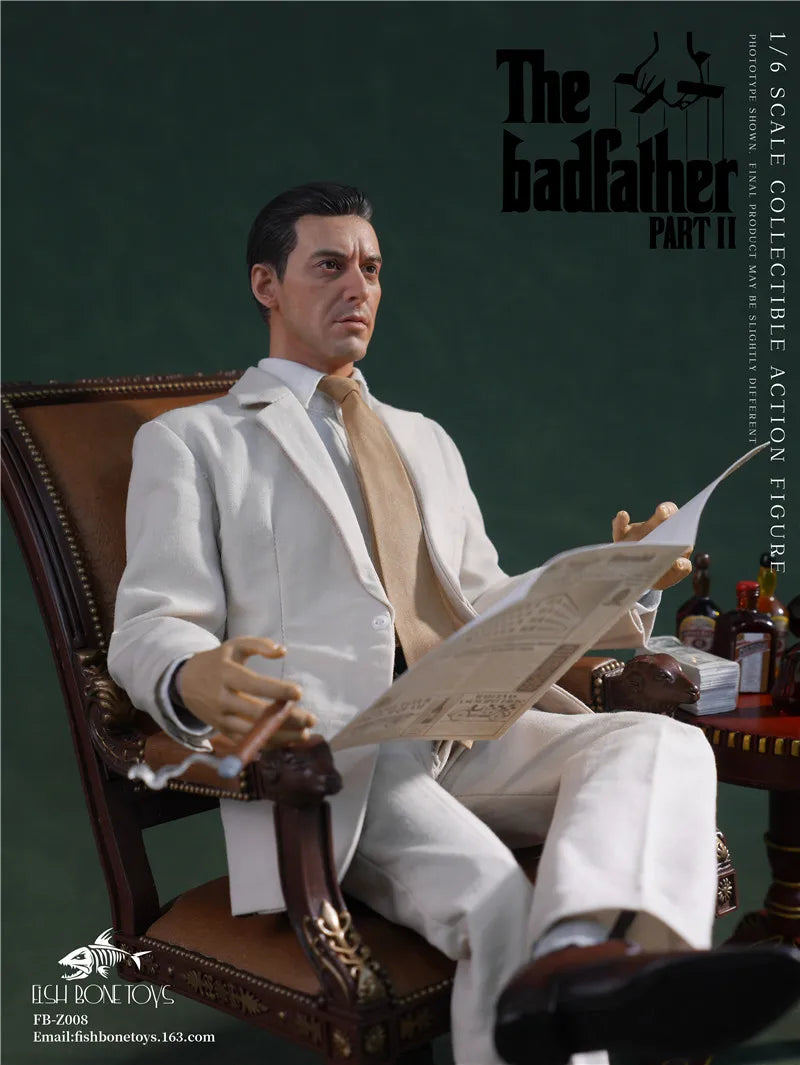 Fish Bonetoys FB-Z008 1/6 Godfather II Mike Male Action Figure Set Model 12'' Soldier Movable Doll Full Set for Collectible