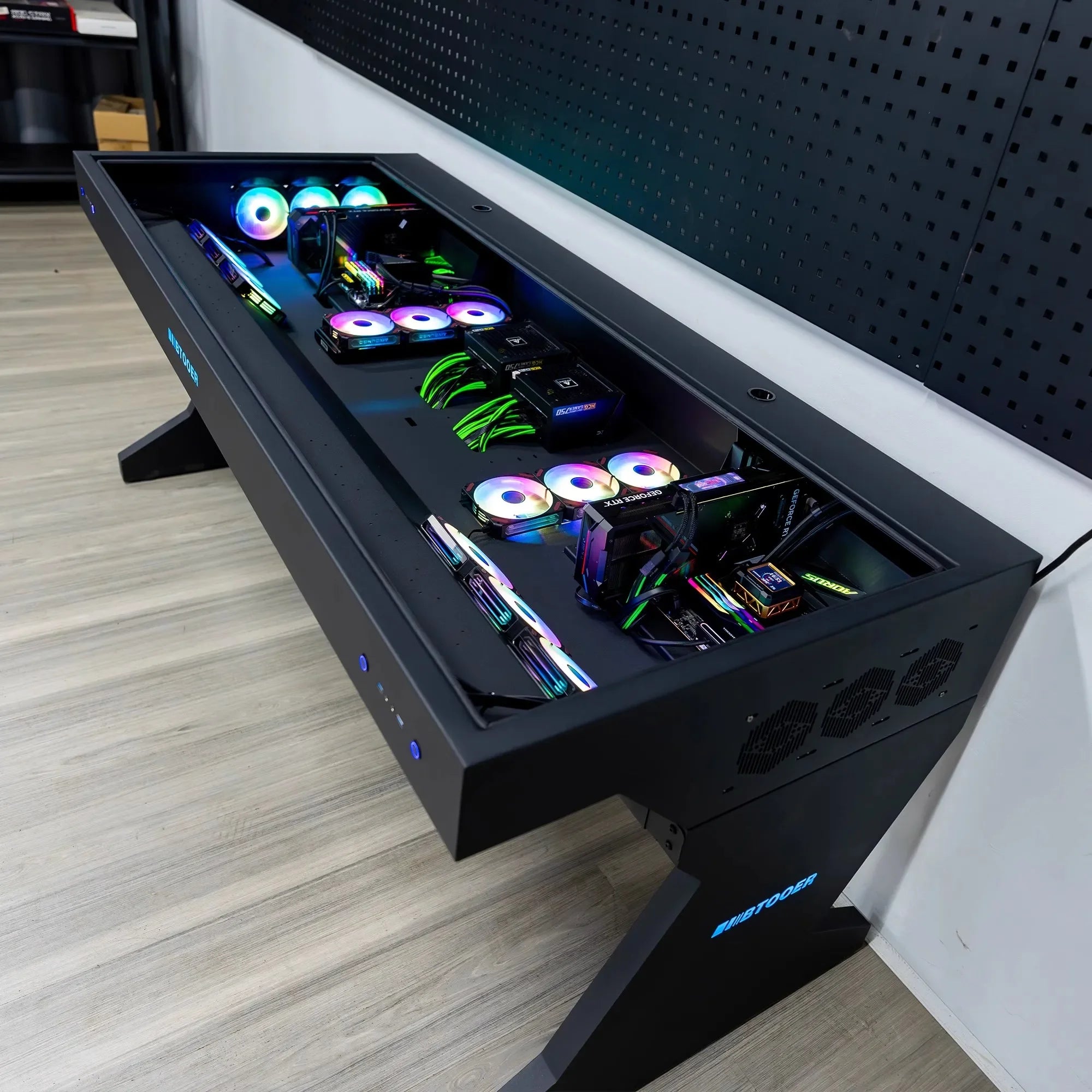 Computer chassis integrated table, two hosts can be installed for two, cool MOD large chassis, water-cooled e-sports table Y13