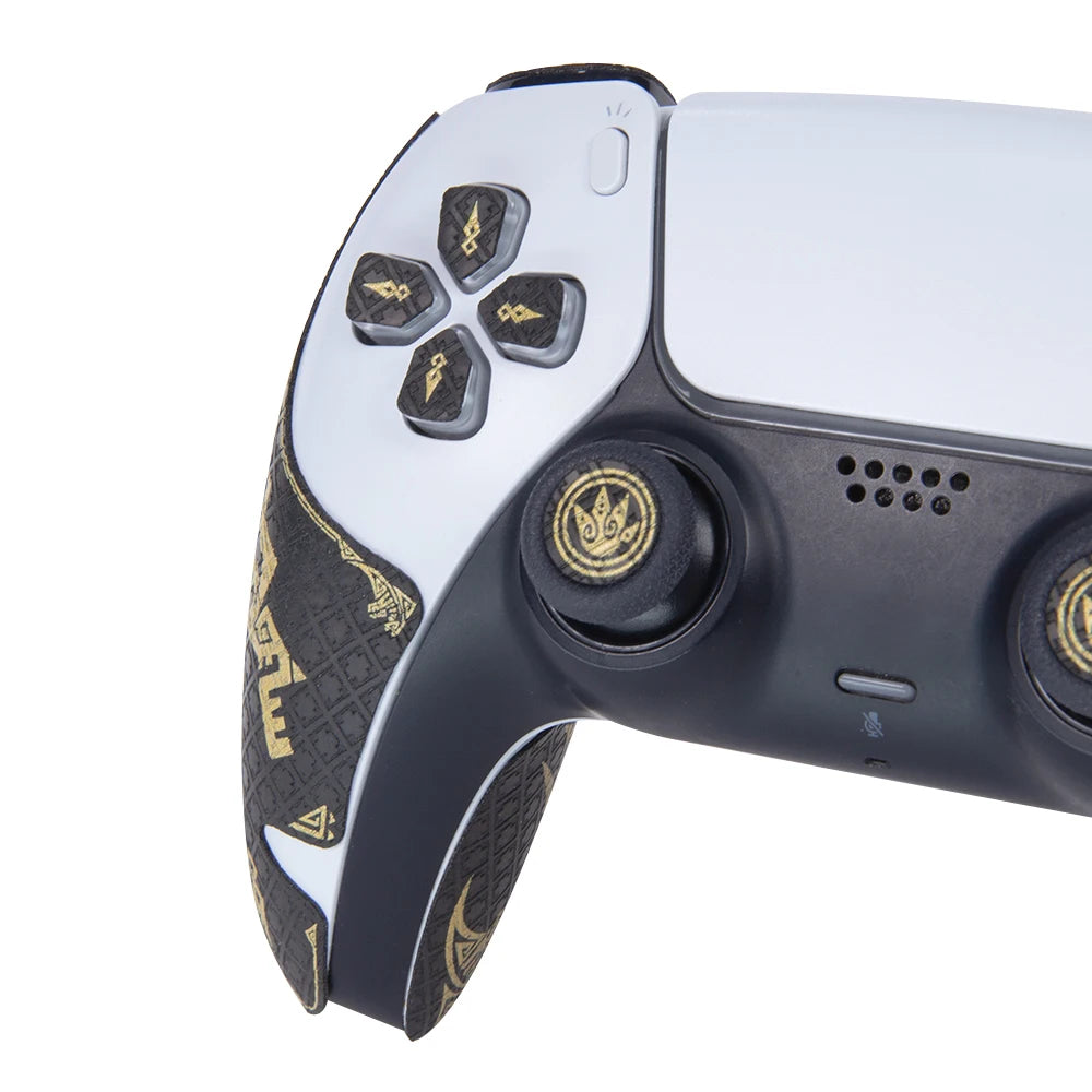 FINALORD Controller Performance Grip Tape Compatible With PS5 DualSense Wireless Gaming Handle,Buttons,Non-Slip Tape(Gold)