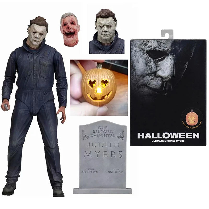 NECA Figure Michael Myers Figure With LED Halloween Ultimate Action Figure Model Toys Joint Movable Doll Christmas Present
