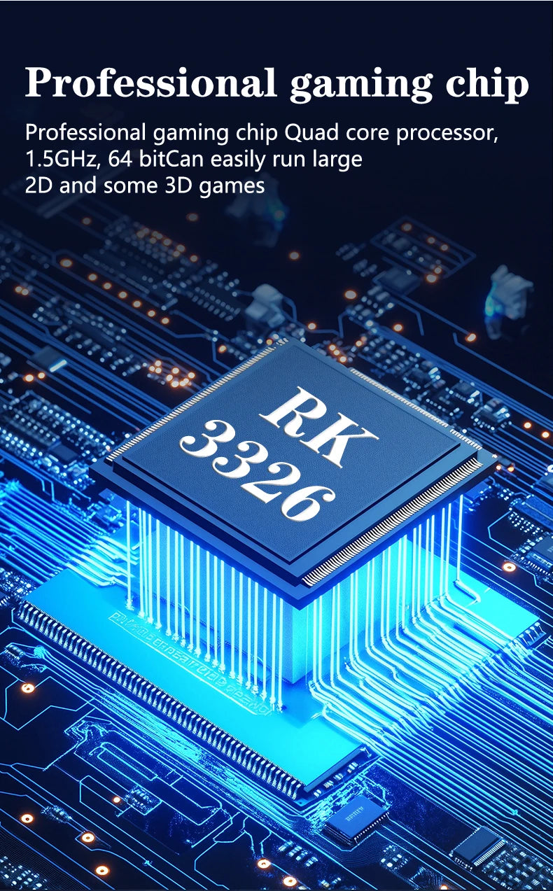 64G Handheld-Spielekonsole 4,3-Zoll-IPS-Bildschirm 3000mAh Akku Linux-System Retro Tragbare Videokonsole Geschenk