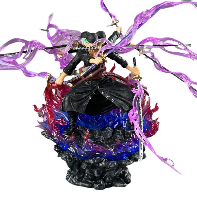 One Piece Аниме Фигурка 24см Ророноа Зоро Gk Три глави и шест ръце девет ножа Flow Ashura PVC екшън фигурка Модел играчки