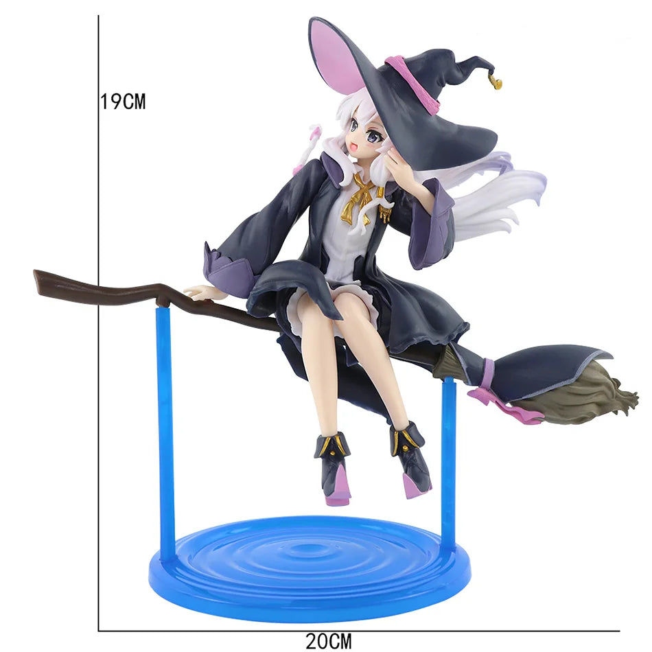 19-20CM New Anime Model Ilyina Sitting Posture Cute Design of Broom Figurines Model Toys Computer Desk Cake Decoration Toy