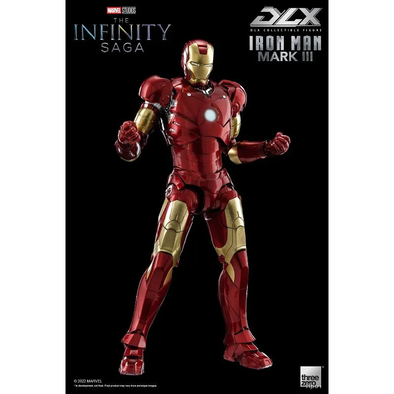 Original Threezero MARVEL DLX Marvel Studios: The Infinity Saga Iron Man Mark 3 Anime Figure Model Toys Collection