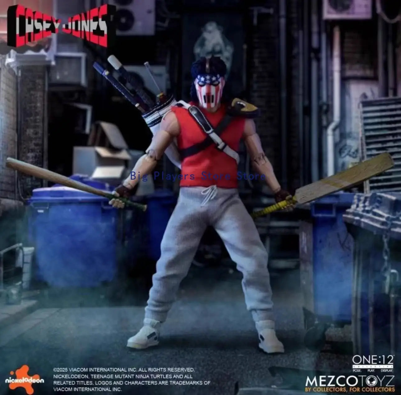 Mezco Casey Jones Teenage Mutant Ninja Turtles Baseball Man Ant 1:12 Doll 6-inch Movable Figure