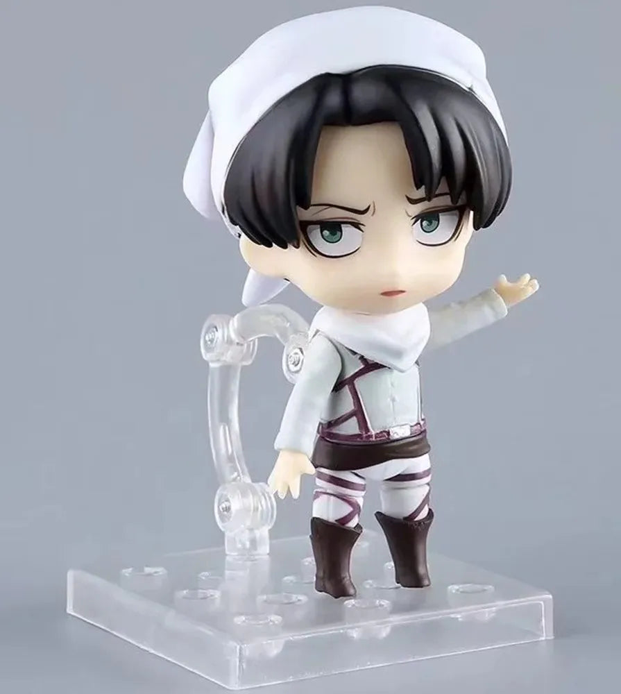 Anime 10CM Game Attack on Titan Levi Ackerman 417 Cleaning Ver. PVC Action Figure Collection Model Toys Gift