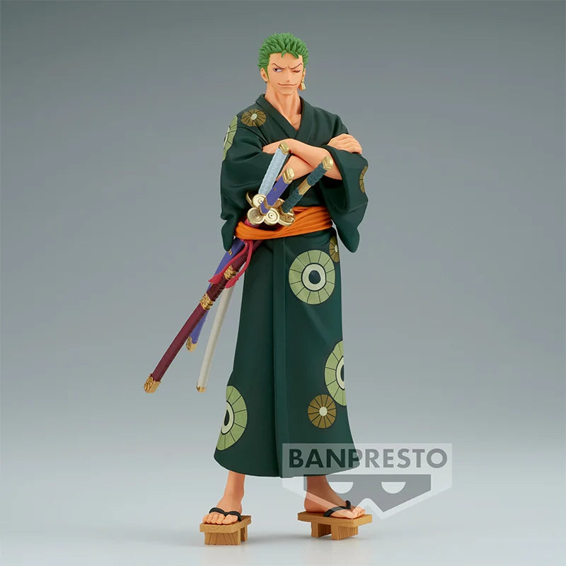 In Stock Bandai Original Banpresto ONE PIECE DXF Roronoa Zoro Anime Action Figure Model Figures Toys