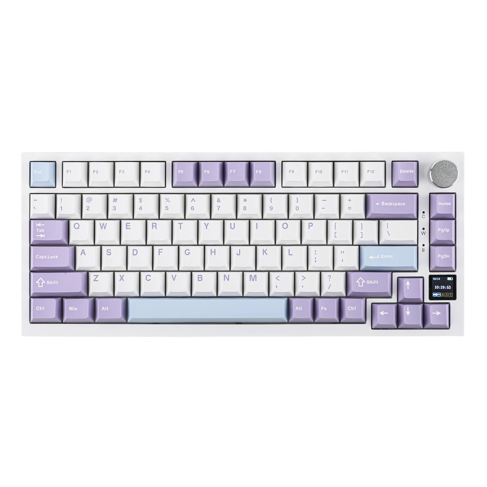 Ajazz AK820 Pro 75 % Dichtungsmontierte Typ-C-Kabel-/Bluetooth 5.1/2.4G-Kabellose mechanische Tastatur mit TFT-Bildschirm für Win/Mac