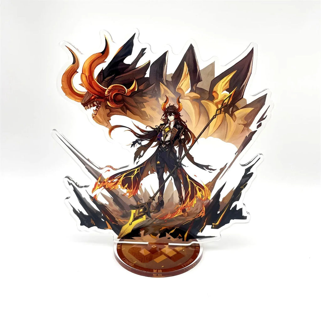 Anime Figur Genshin Impact Furina Arlecchino Xiao Yae Miko Yelan Acryl Stand Modell Platte Schreibtisch Dekor Stehende Zeichen Fans Geschenk