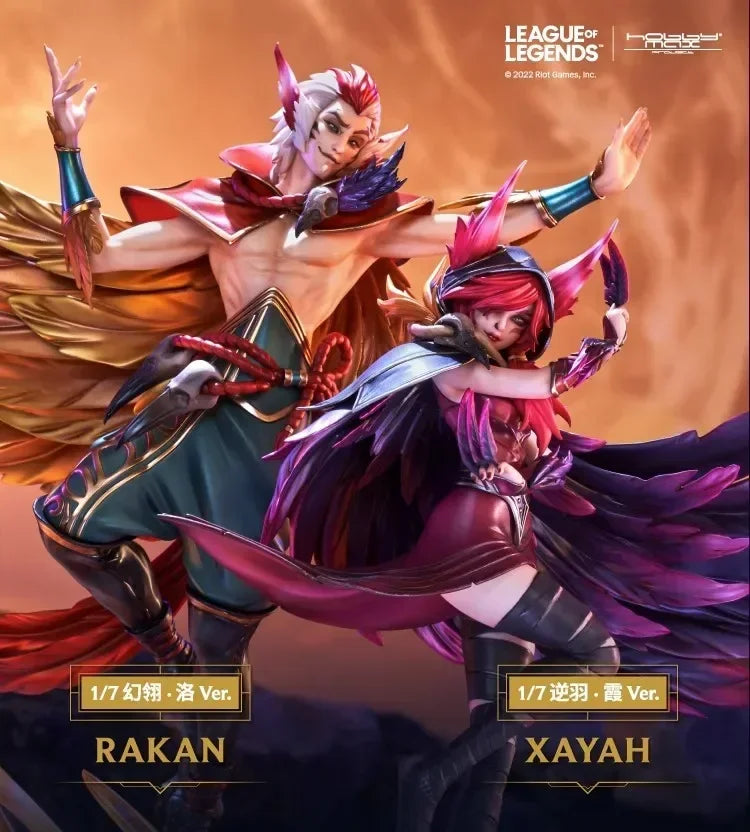 Hobbymax X League Of Legends Figurine Xayah And Rakan Action Figure Exquisite Pvc Model Room Decor Figure Toy Boy Christmas Gift