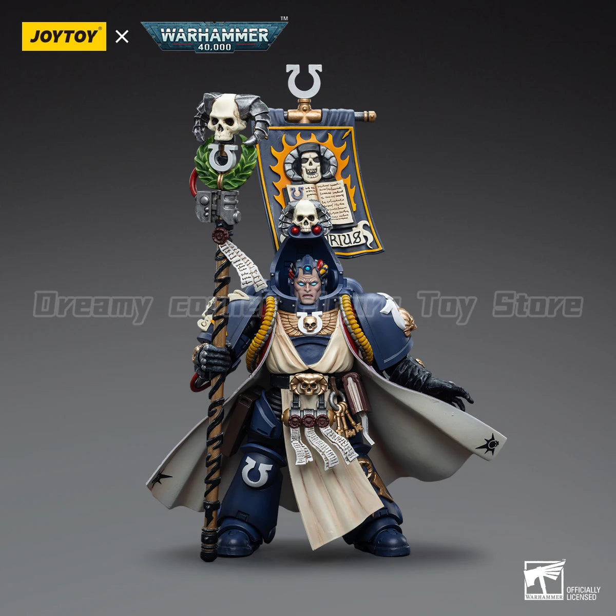 【In Stock】JOYTOY Warhammer 40K Ultramarines Chief Librarian Tigurius 1/18 Action Figure Toy Model Collection Ornament