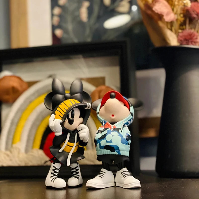 New 15cm Disney Mickey Minnie Mouse Action Figure Magic Storm Trendy Collection Pvc Model Statue Toy Collectible Decor Doll Gift