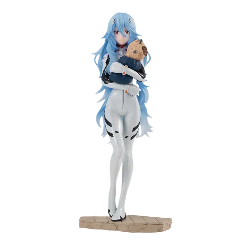In Stock Bandai Anime Figure EVANGELION Ayanami Rei Shokugan Long Hair Action Figure Toys Gift Collectible Model