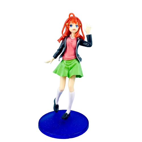 Anime-Figur Nino, 20 cm, schwarze Jacke, College-Uniform, The Quintessential Quintuplets, stehendes Modell, Puppen, Spielzeug, Geschenk, PVC-Material