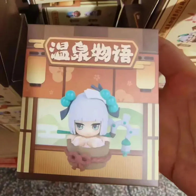 Genuine Onmyoji Hot Spring Stories Demon Knife Girl Q Version Action Figure Gaming Peripherals Model Ornaments Doll