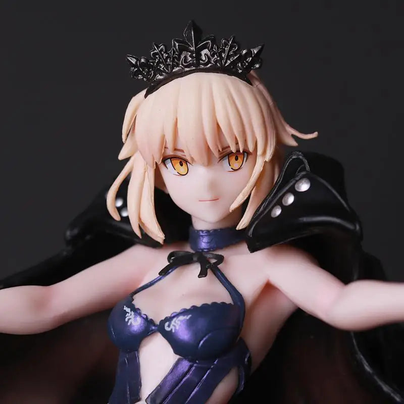 Fate Black Saber Altria Pendragon Holding Gun Fgo Pvc Figure Anime Collectible Desktop Ornament For Adult Anime Hobby Collectors