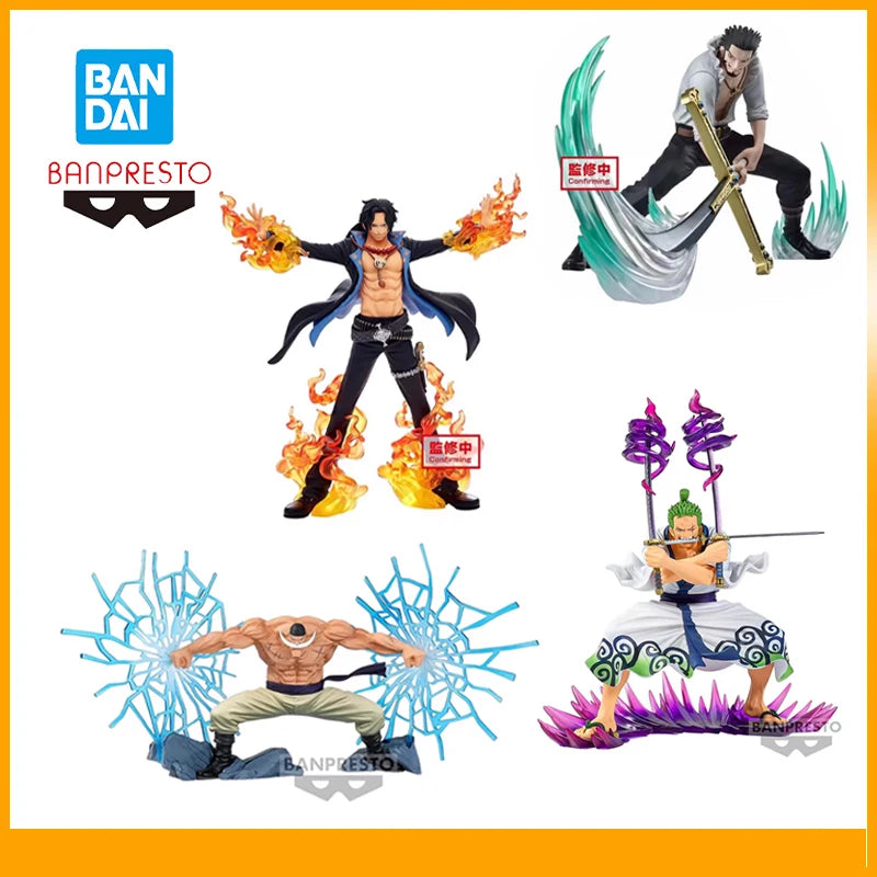 Bandai Original One Piece Dxf Speicial Monkey D. Luffy Zoro Ace Mihawk Newgate Anime Action Figures Assembly Model Ornaments