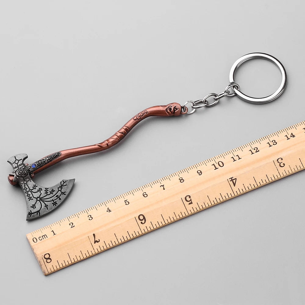 God of War Kratos Axe Key Chain Guardian Shield Sword Pendant Keychain for Women Men Fans Car Keyring