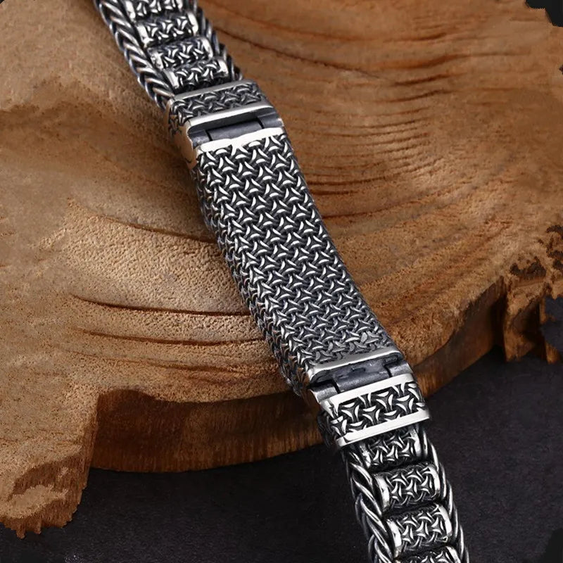 Bracelet Bangle Pure Argent Money 925 Sterling Silver Vintage Luxury Brand Fine Jewelry Man Woman 2024 New Official-Website B13