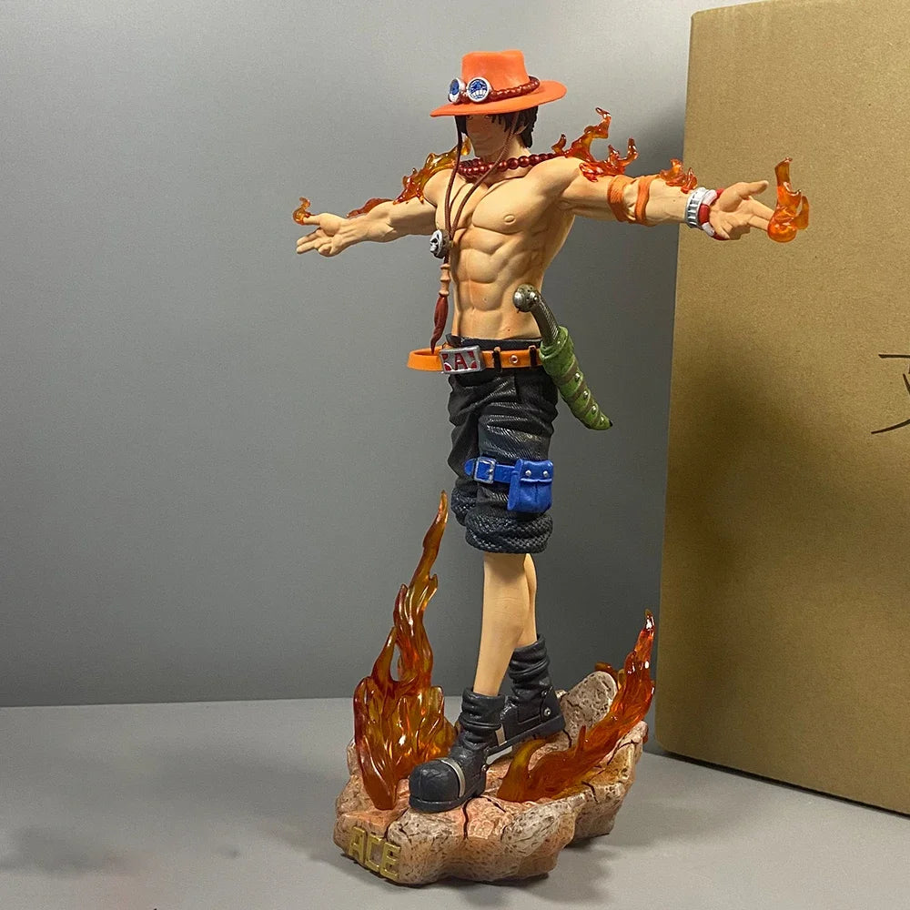 27cm One Piece Anime Ace Figure Portgas D Ace Action Figurine Pvc Model Statue Doll Collection Decoration Toys Gift Ornaments