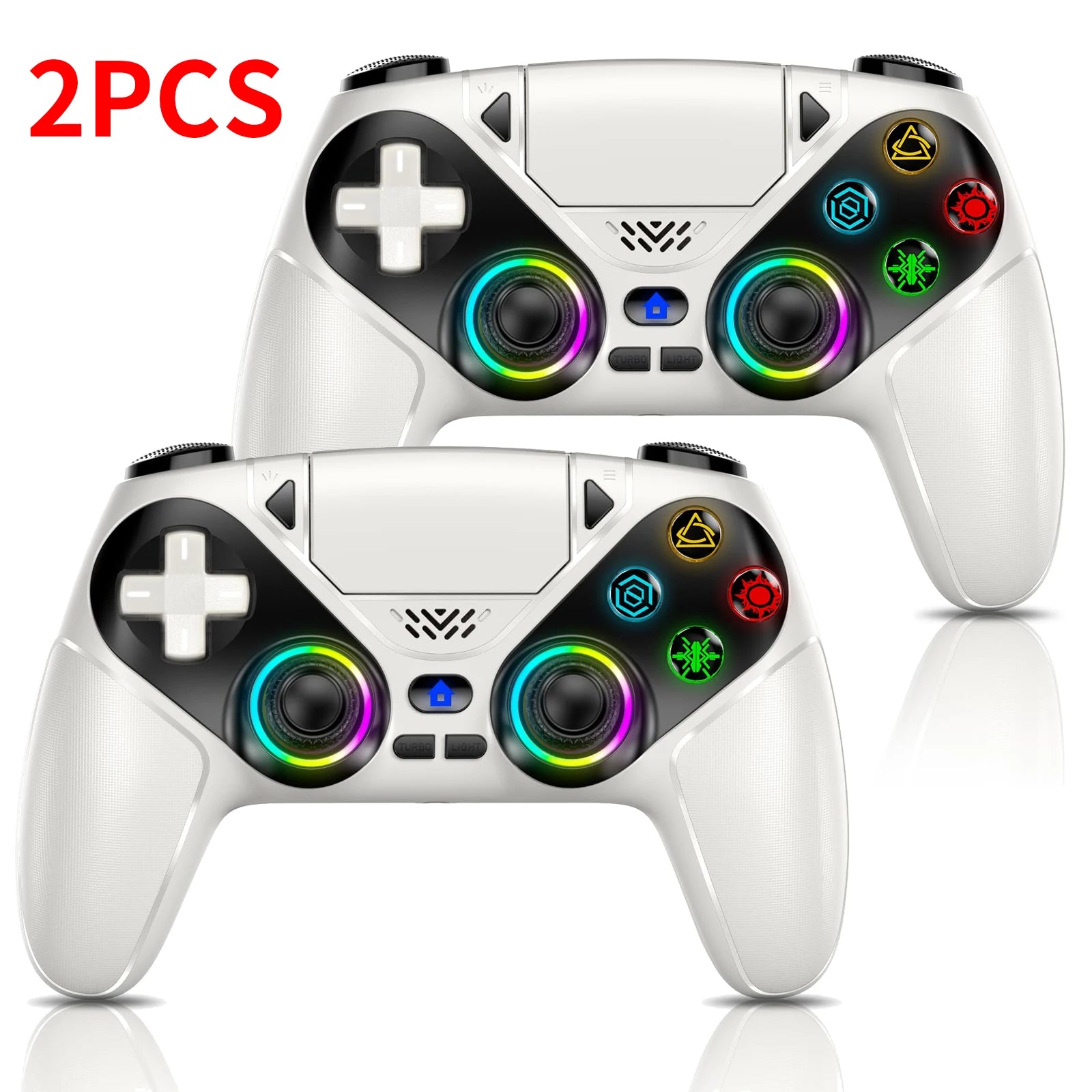 Controller for PS5 RGB Lirhts Wireless Gaming Controllers for Playstion 5 Pro/Slim/PC With Hall Effect Triggers Turbo Vibration