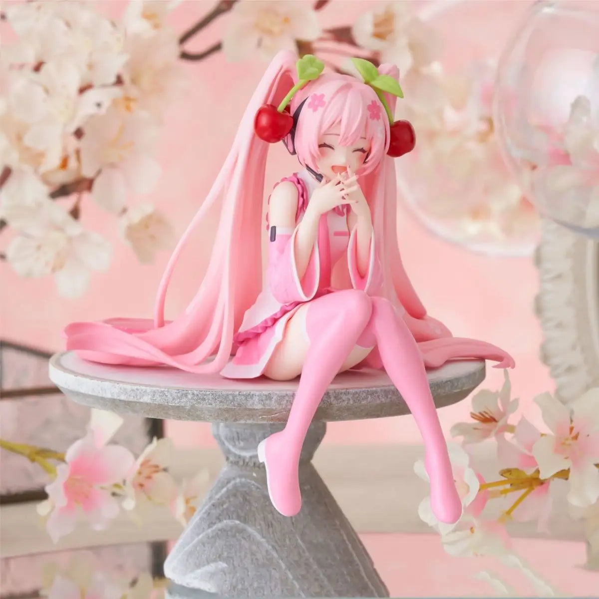 Hatsune Miku Sakura Series Model Figure Ornaments Kawaii Pvc High-Quality Model Toy Pink Dress Miku Holiday Collection Gift