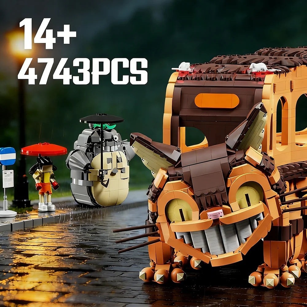Moc shop Cat Bus Collectied Building Blocks Japanese Anime Toy Creative Model Gift for Hayao Miyazaki Anime Fans 4743PCS