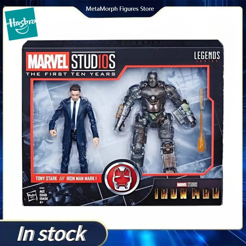 Original Hasbro Marvel Legends Series TONY STARK & IRON MAN MARK 1 Anime Figure Toy Collection Model