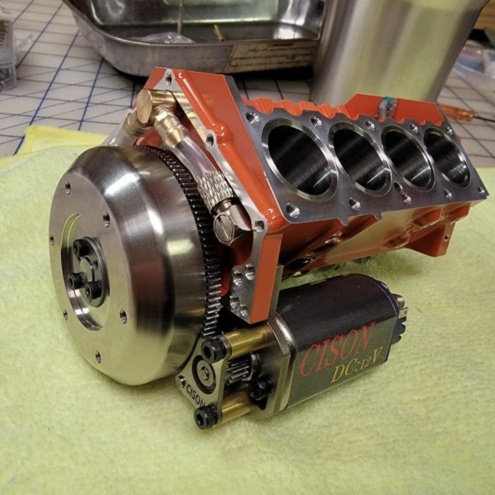 CISON V8 Engine 44CC 1/6 Scale Small Block Water Cooled Four Stroke Eight Cylinder Internal Combustion V8 Engine Model Kit