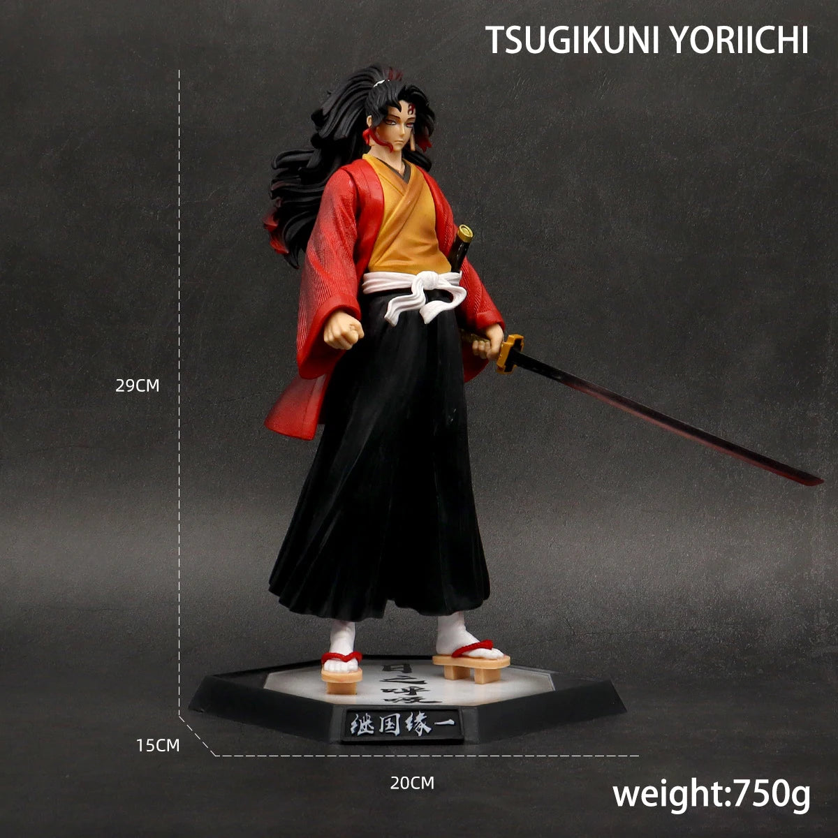 29cm  Kimetsu no Yaiba Anime Figures Yoriichi Daki Gyutaro 12 Style Action Figure Statue Model Doll Collection Toys Gifts