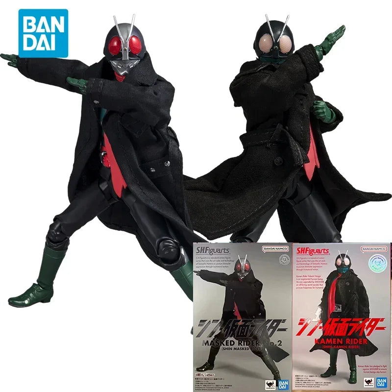 Spot Direct Delivery Bandai Original Kamen Rider Anime Model SHF MASKED RIDER No.2 Action Figure Toys For Children Gift