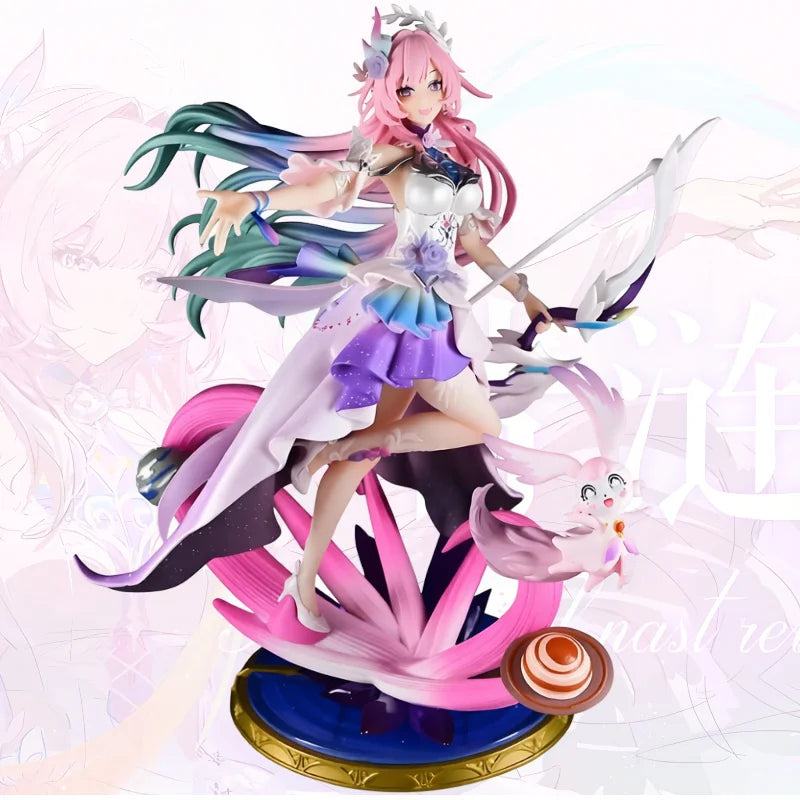 In Stock Pink Gradient Long Hair Girl Ornament With Bow Accessory And Small Pet Desktop Display Collection Gift