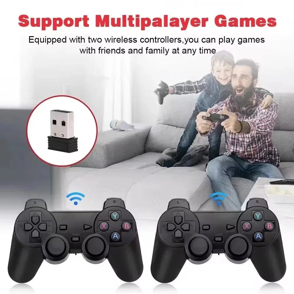 X2Plus Retro Video Game Stick 4K HD 3D 64GB 30000+ Games Multi-Emulator Wireless Controller for PS1/N64