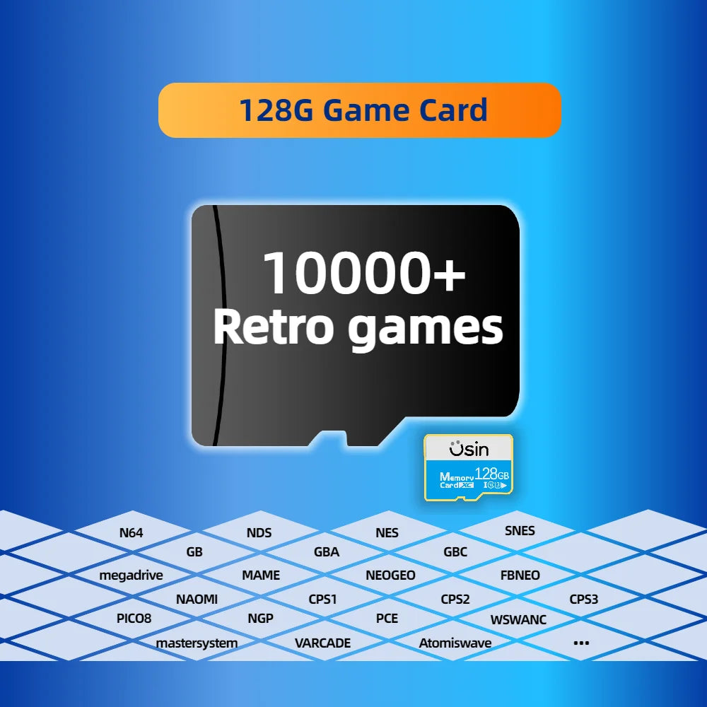 Game Card For Anbernic RG406V RGCUBE RG405V TF Retro Games PS2 PSP PS1 Android Portable Handheld Gaming SD Card High Speed 128G